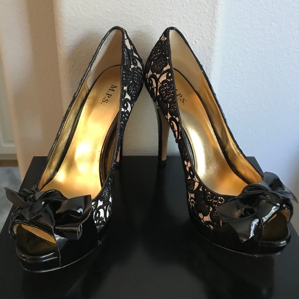 M.P.S. Black lace heels